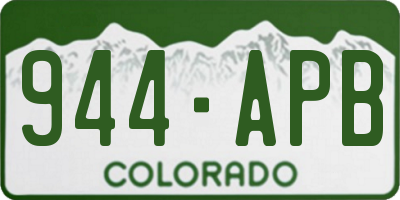 CO license plate 944APB