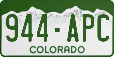 CO license plate 944APC