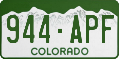 CO license plate 944APF