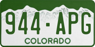 CO license plate 944APG
