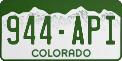 CO license plate 944API