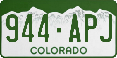 CO license plate 944APJ