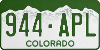 CO license plate 944APL
