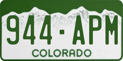 CO license plate 944APM