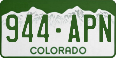 CO license plate 944APN