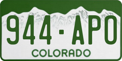 CO license plate 944APO