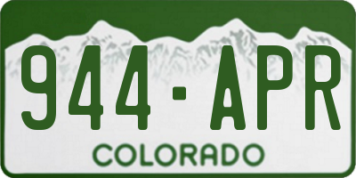 CO license plate 944APR