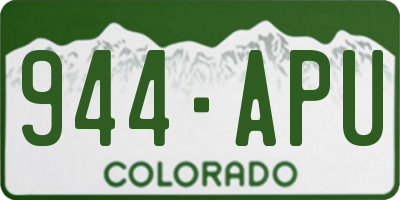 CO license plate 944APU