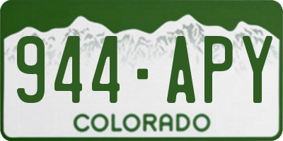 CO license plate 944APY