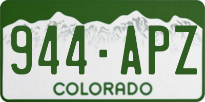 CO license plate 944APZ