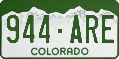 CO license plate 944ARE