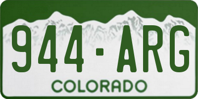 CO license plate 944ARG