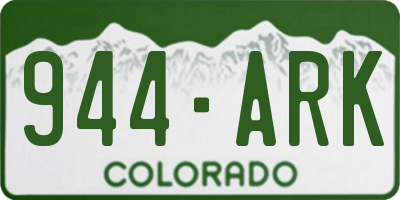 CO license plate 944ARK