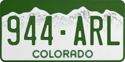 CO license plate 944ARL