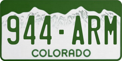 CO license plate 944ARM