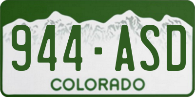 CO license plate 944ASD