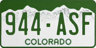 CO license plate 944ASF