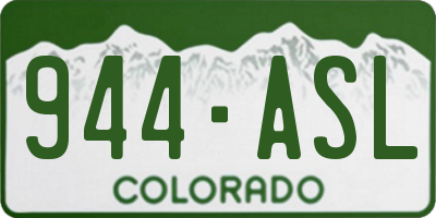 CO license plate 944ASL