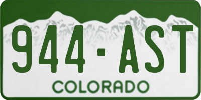 CO license plate 944AST