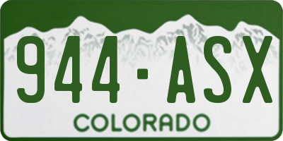 CO license plate 944ASX