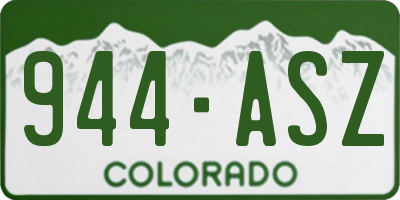 CO license plate 944ASZ