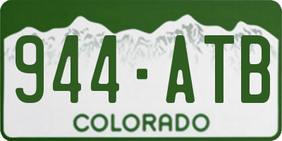 CO license plate 944ATB