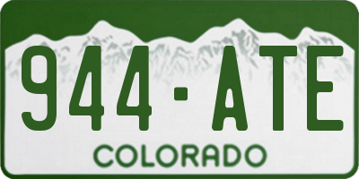 CO license plate 944ATE