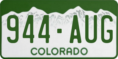 CO license plate 944AUG