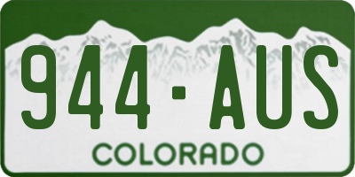 CO license plate 944AUS