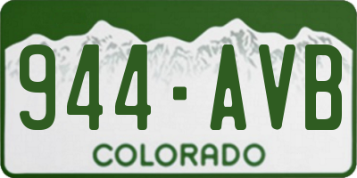 CO license plate 944AVB