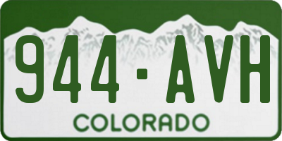 CO license plate 944AVH