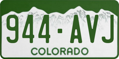 CO license plate 944AVJ