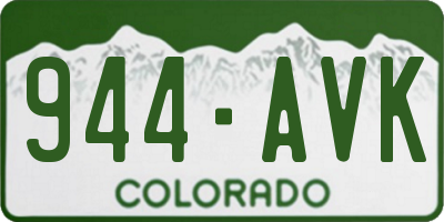 CO license plate 944AVK