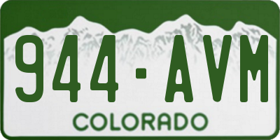 CO license plate 944AVM