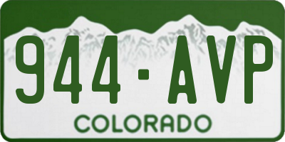 CO license plate 944AVP