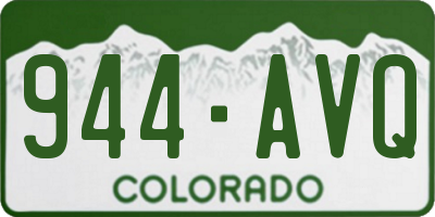 CO license plate 944AVQ