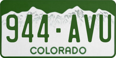 CO license plate 944AVU