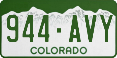 CO license plate 944AVY