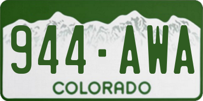 CO license plate 944AWA
