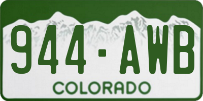 CO license plate 944AWB