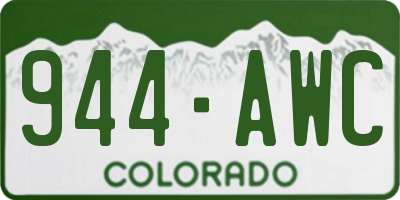 CO license plate 944AWC