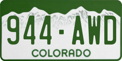 CO license plate 944AWD