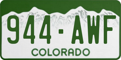 CO license plate 944AWF