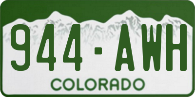 CO license plate 944AWH