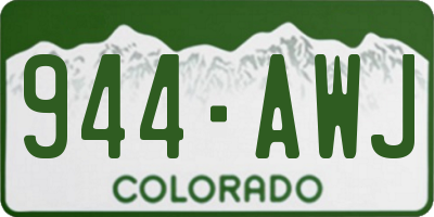 CO license plate 944AWJ