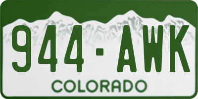 CO license plate 944AWK