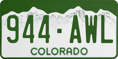 CO license plate 944AWL