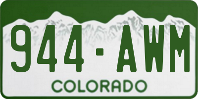 CO license plate 944AWM