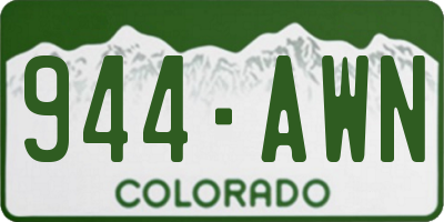 CO license plate 944AWN
