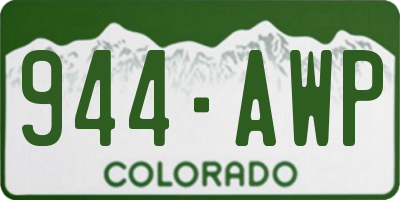 CO license plate 944AWP